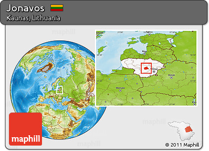 Physical Location Map of Jonavos, highlighted country