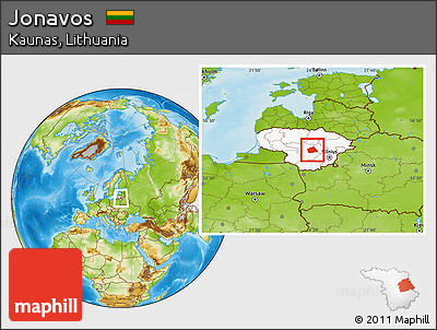 Physical Location Map of Jonavos, highlighted country