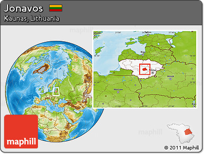 Physical Location Map of Jonavos, highlighted country