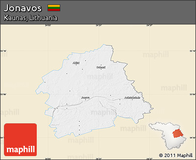 Classic Style Map of Jonavos, single color outside