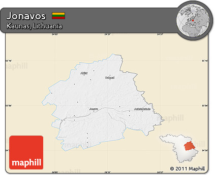 Classic Style Map of Jonavos, single color outside