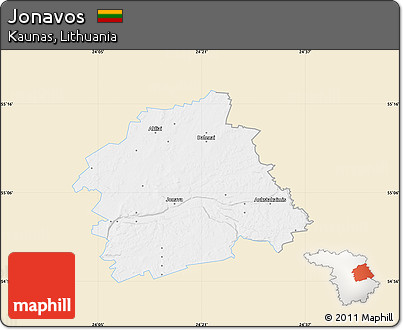 Classic Style Map of Jonavos, single color outside