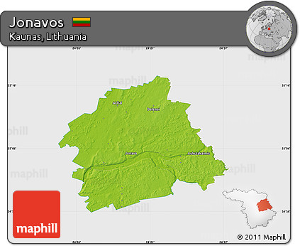 Physical Map of Jonavos, single color outside