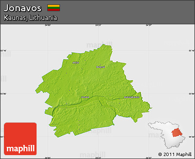 Physical Map of Jonavos, single color outside
