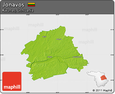 Physical Map of Jonavos, single color outside