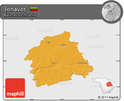 Political Map of Jonavos, single color outside