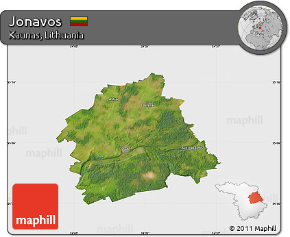 Satellite Map of Jonavos, single color outside