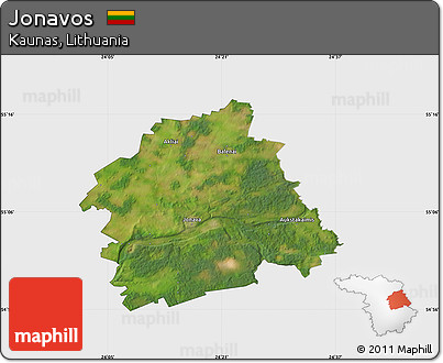 Satellite Map of Jonavos, single color outside
