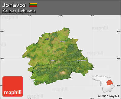 Satellite Map of Jonavos, single color outside