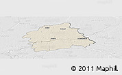 Shaded Relief Panoramic Map of Jonavos, lighten, desaturated
