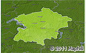 Physical 3D Map of Kaisiadoriu, darken