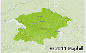 Physical 3D Map of Kaisiadoriu, lighten