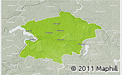Physical 3D Map of Kaisiadoriu, lighten, semi-desaturated