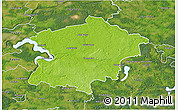 Physical 3D Map of Kaisiadoriu, satellite outside