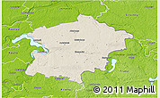 Shaded Relief 3D Map of Kaisiadoriu, physical outside