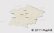 Shaded Relief 3D Map of Kaisiadoriu, single color outside