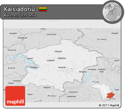 Silver Style 3D Map of Kaisiadoriu