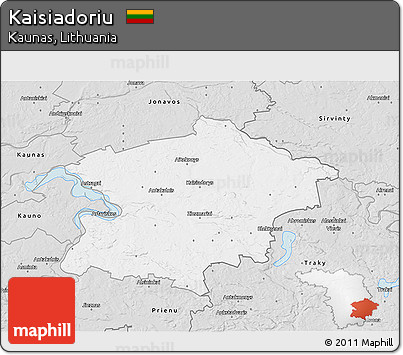 Silver Style 3D Map of Kaisiadoriu