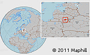 Gray Location Map of Kaisiadoriu, hill shading