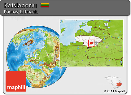 Physical Location Map of Kaisiadoriu, highlighted country