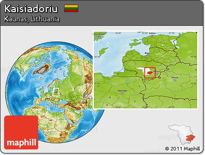 Physical Location Map of Kaisiadoriu, highlighted parent region, within the entire country