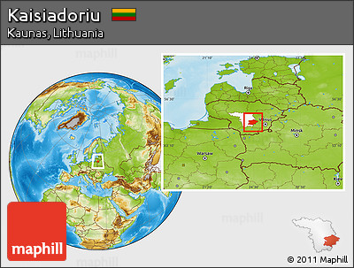 Physical Location Map of Kaisiadoriu, highlighted parent region