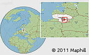 Savanna Style Location Map of Kaisiadoriu, highlighted country, highlighted parent region