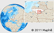 Shaded Relief Location Map of Kaisiadoriu, highlighted country