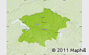Physical Map of Kaisiadoriu, lighten