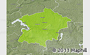 Physical Map of Kaisiadoriu, semi-desaturated