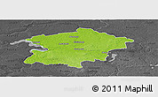 Physical Panoramic Map of Kaisiadoriu, darken, desaturated