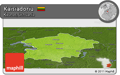 Physical Panoramic Map of Kaisiadoriu, darken