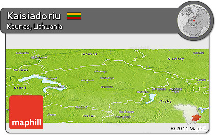 Physical Panoramic Map of Kaisiadoriu