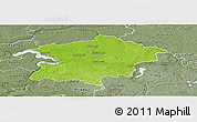 Physical Panoramic Map of Kaisiadoriu, semi-desaturated