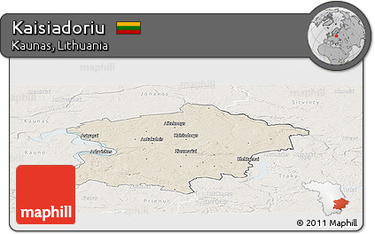 Shaded Relief Panoramic Map of Kaisiadoriu, lighten