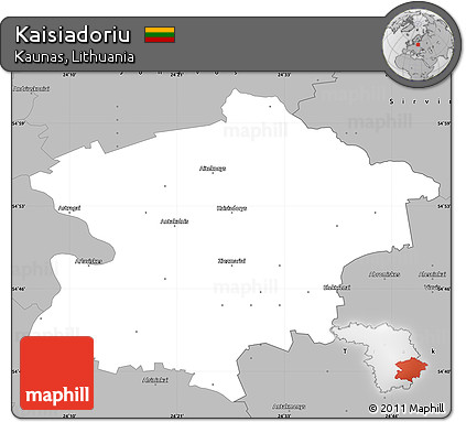 Gray Simple Map of Kaisiadoriu