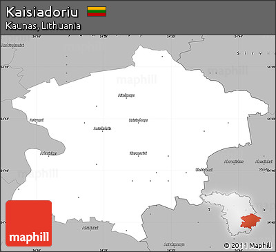 Gray Simple Map of Kaisiadoriu
