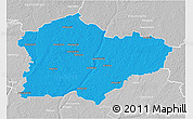 Political 3D Map of Kedainiu, lighten, desaturated