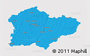 Political 3D Map of Kedainiu, single color outside