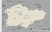 Shaded Relief 3D Map of Kedainiu, darken, desaturated