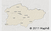 Shaded Relief 3D Map of Kedainiu, lighten, semi-desaturated