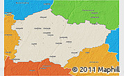 Shaded Relief 3D Map of Kedainiu, political outside