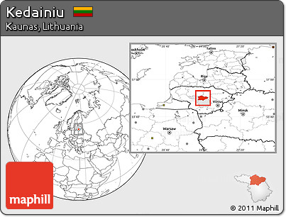 Blank Location Map of Kedainiu, highlighted parent region
