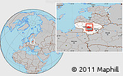 Gray Location Map of Kedainiu, highlighted country, highlighted parent region