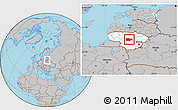 Gray Location Map of Kedainiu, highlighted country