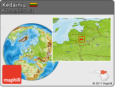 Physical Location Map of Kedainiu