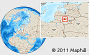 Shaded Relief Location Map of Kedainiu, highlighted parent region, within the entire country
