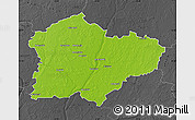 Physical Map of Kedainiu, darken, desaturated