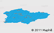 Political Panoramic Map of Kedainiu, single color outside