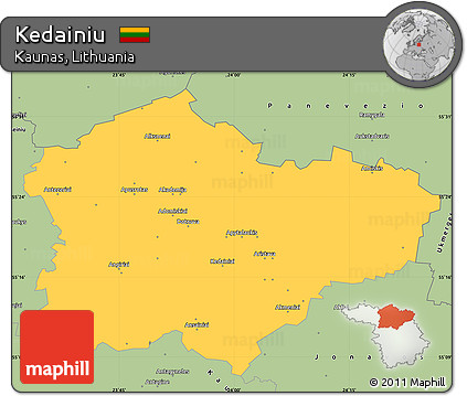 Savanna Style Simple Map of Kedainiu